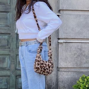 Leopard Print Fluffy Bag